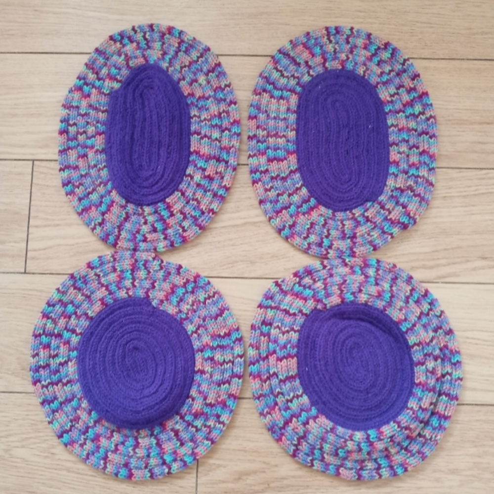 4 Boho Colorful Table Crochet Mats
